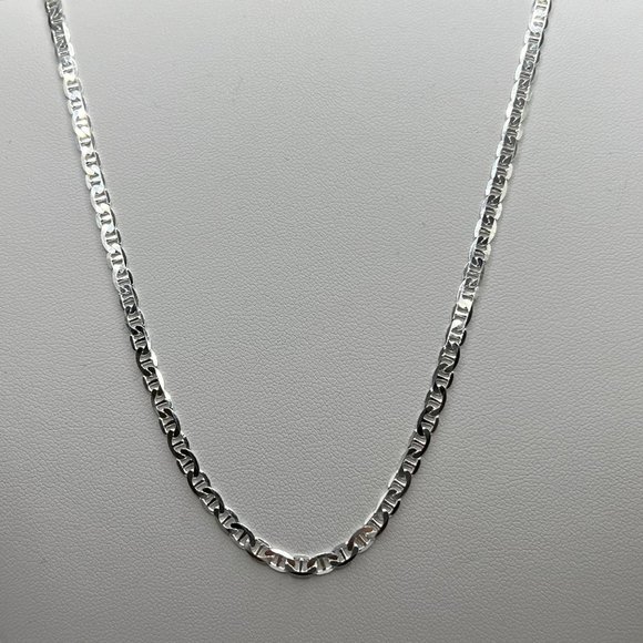 Silver/Gold 24" Italian Gucci Mariner Chain - 925 Italy - Ladies/Mens/Unisex - Picture 7 of 11